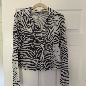 Princess Polly Zebra Mesh Top